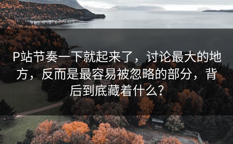 P站节奏一下就起来了,讨论最大的地方,反而是最容易被忽略的部分,背后到底藏着什么?-第1张图片-p站自媒体 | p站网页版内容站 P站节奏一下就起来了,讨论最大的地方,反而是最容易被忽略的部分,背后到底藏着什么?-第1张图片-p站自媒体 | p站网页版内容站
